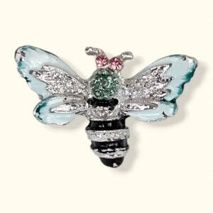 (2/$20) Vintage Rhinestone Bee Brooch